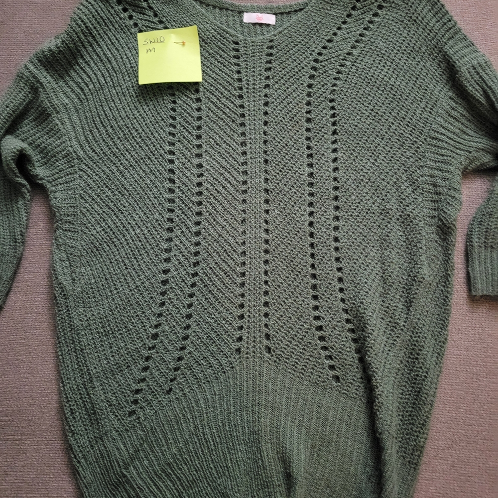 Sw10 Elegant Olive Knit Sweater